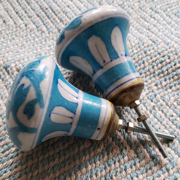 Blue Floral Doorknobs - Picture 4 of 5